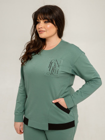 Повседневный костюм All Posa Комплект (кофта+штани) модель ap101452p-olivka Фото