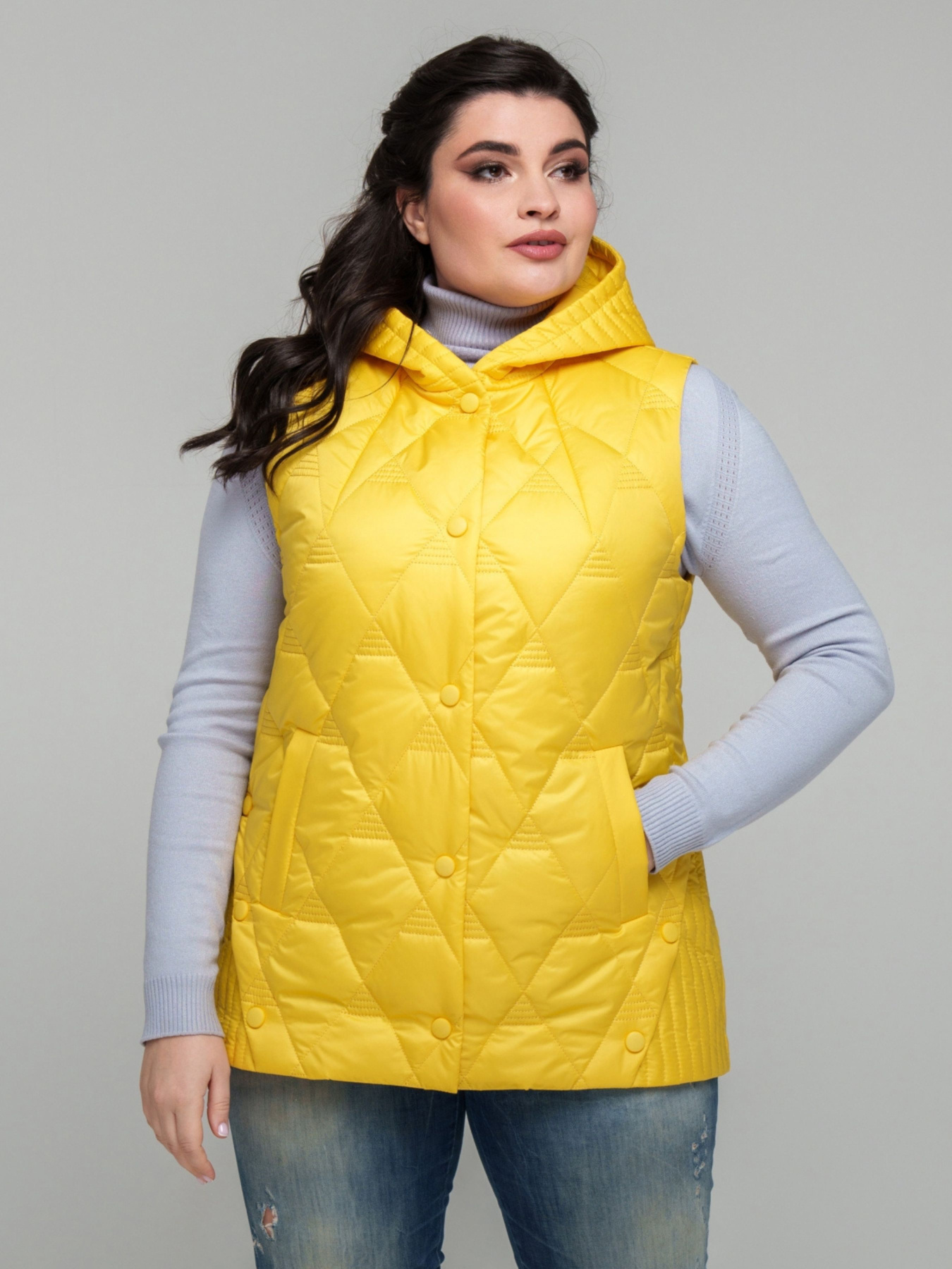 Утепленный жилет All Posa модель ap101857p-zhovtij Фото