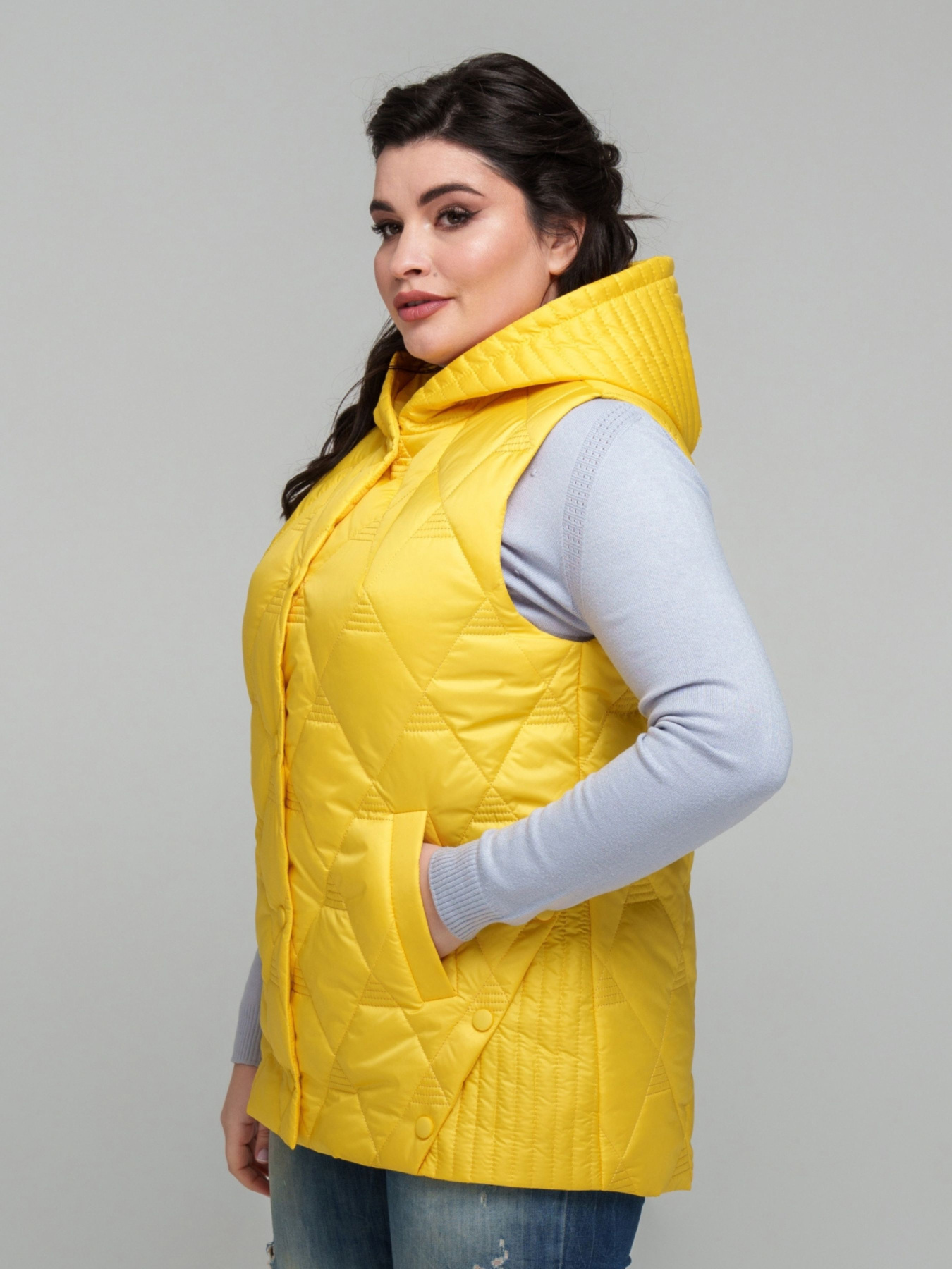 Утепленный жилет All Posa модель ap101857p-zhovtij Фото