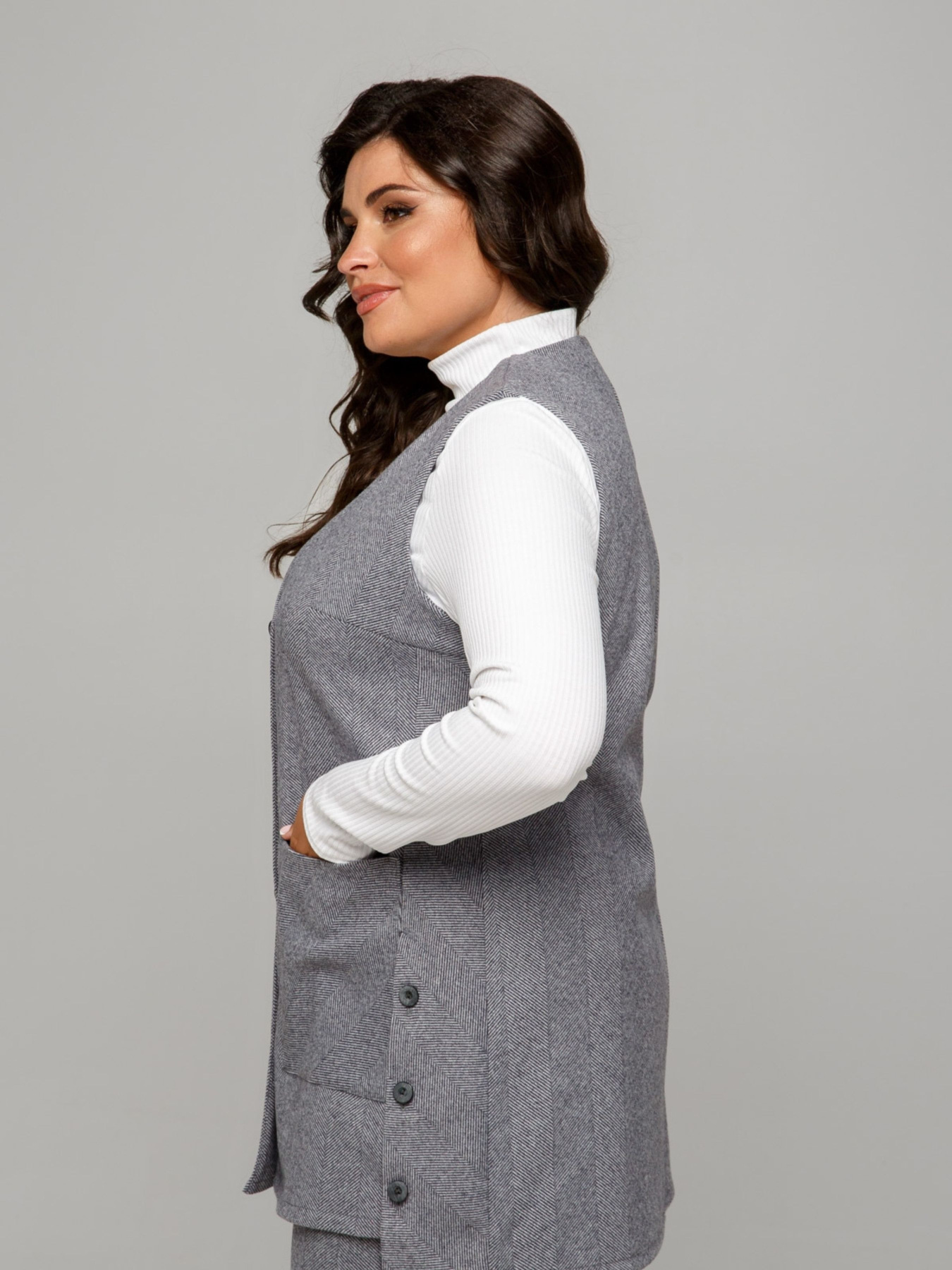 Жилет класичний All Posa модель ap101670p-srij Фото