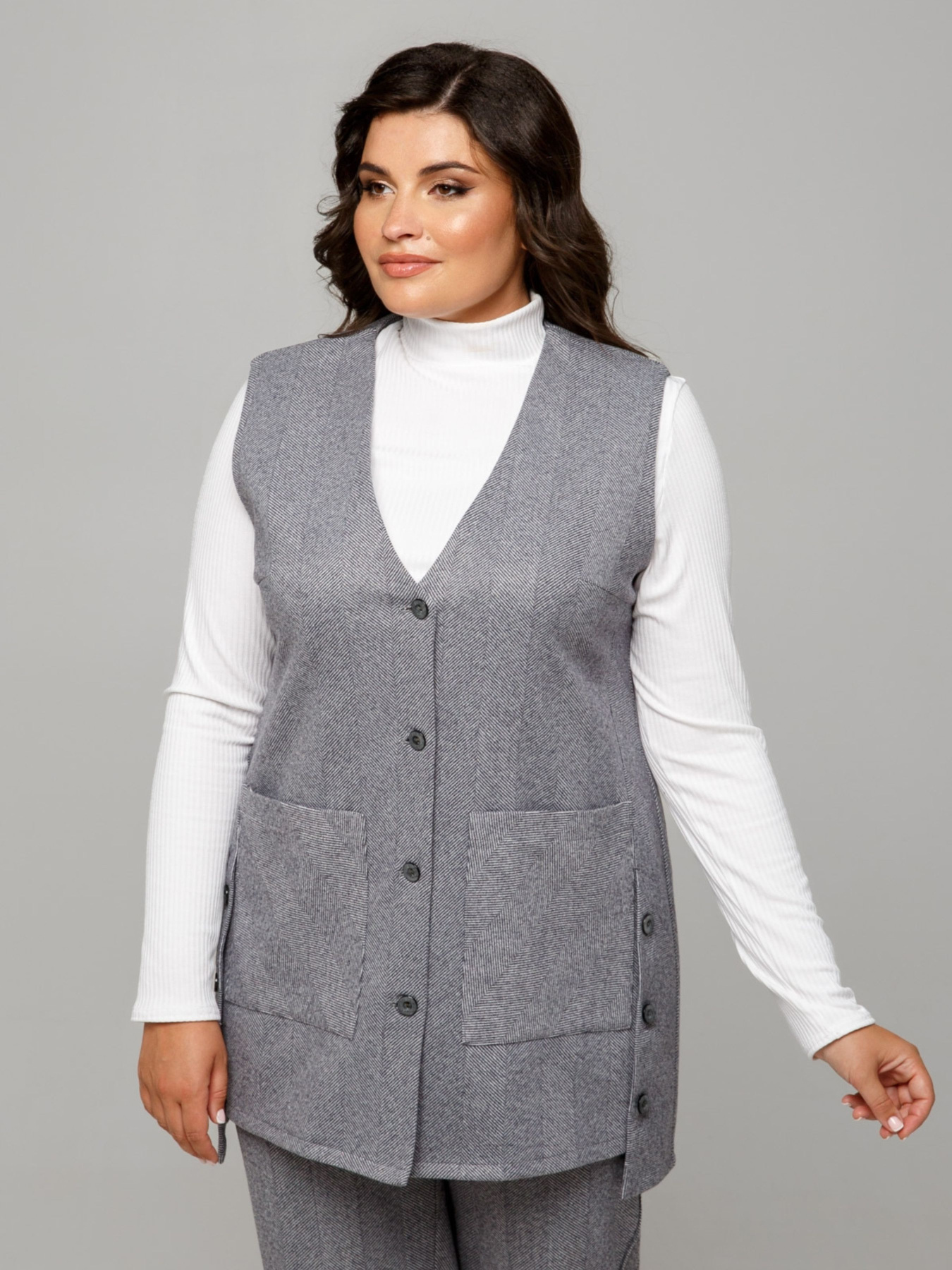 Класичний жилет All Posa модель ap101670p-srij Фото