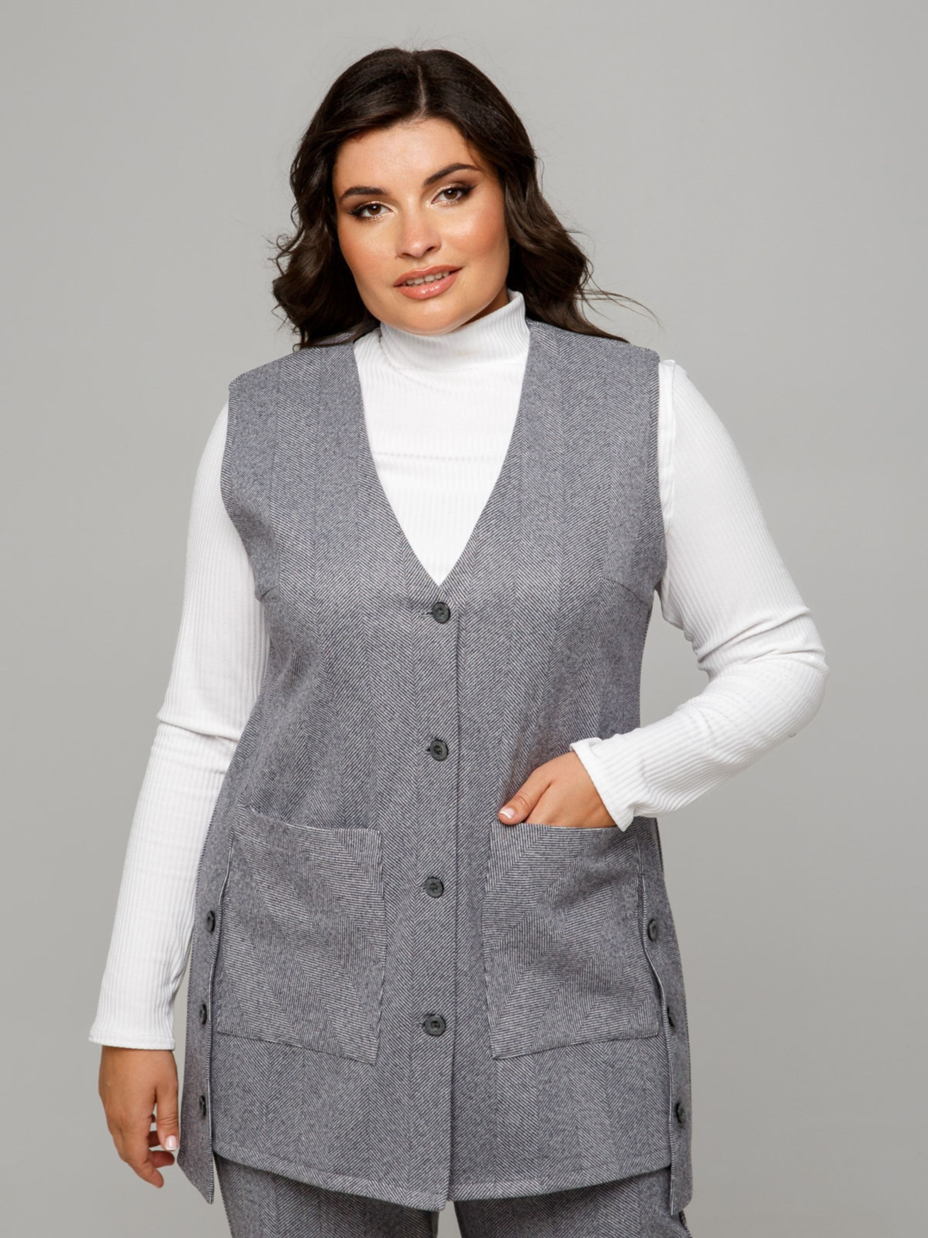 Класичний жилет All Posa модель ap101670p-srij Фото