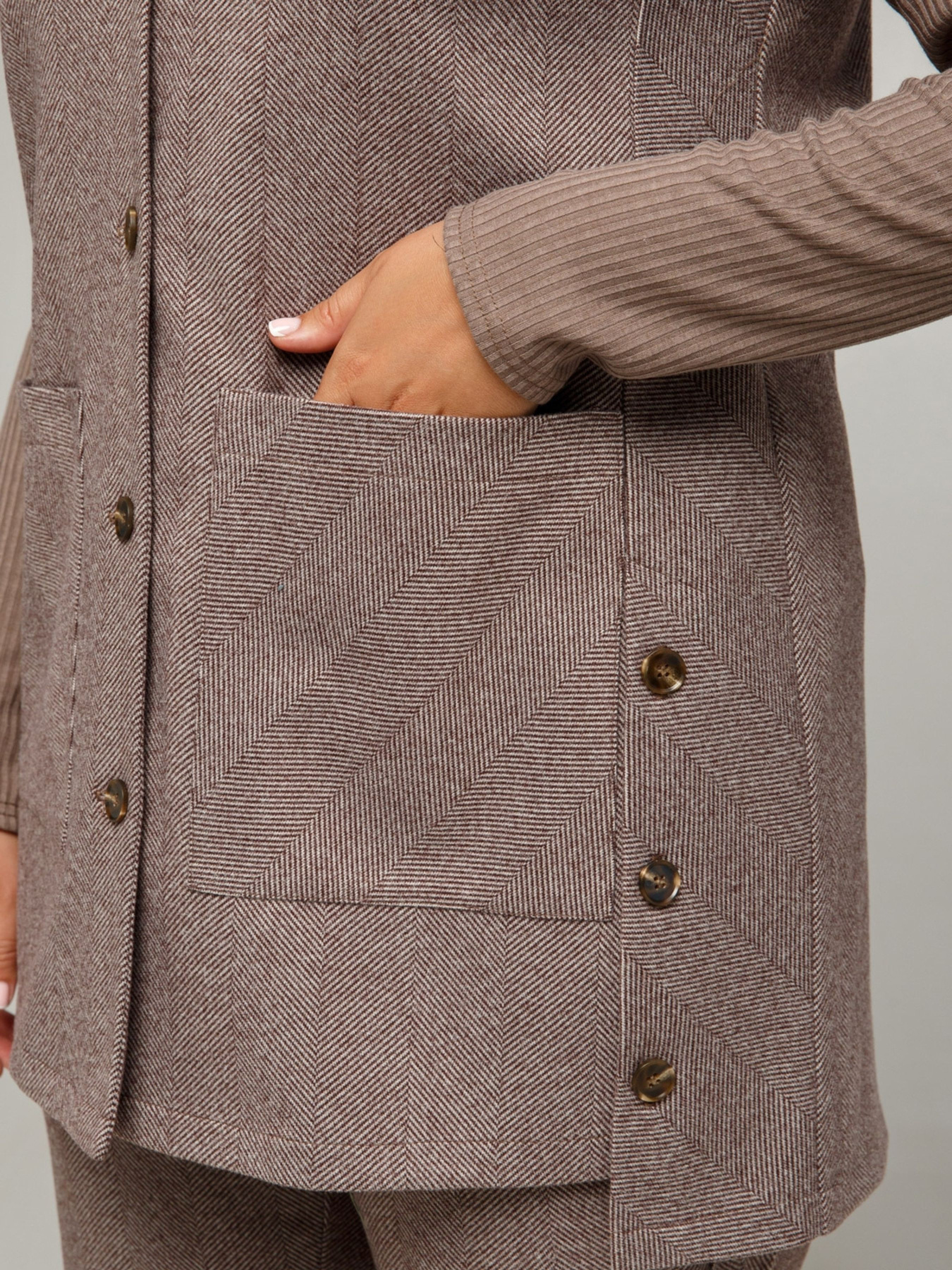 Жилет класичний All Posa модель ap101670p-korichnevij Фото