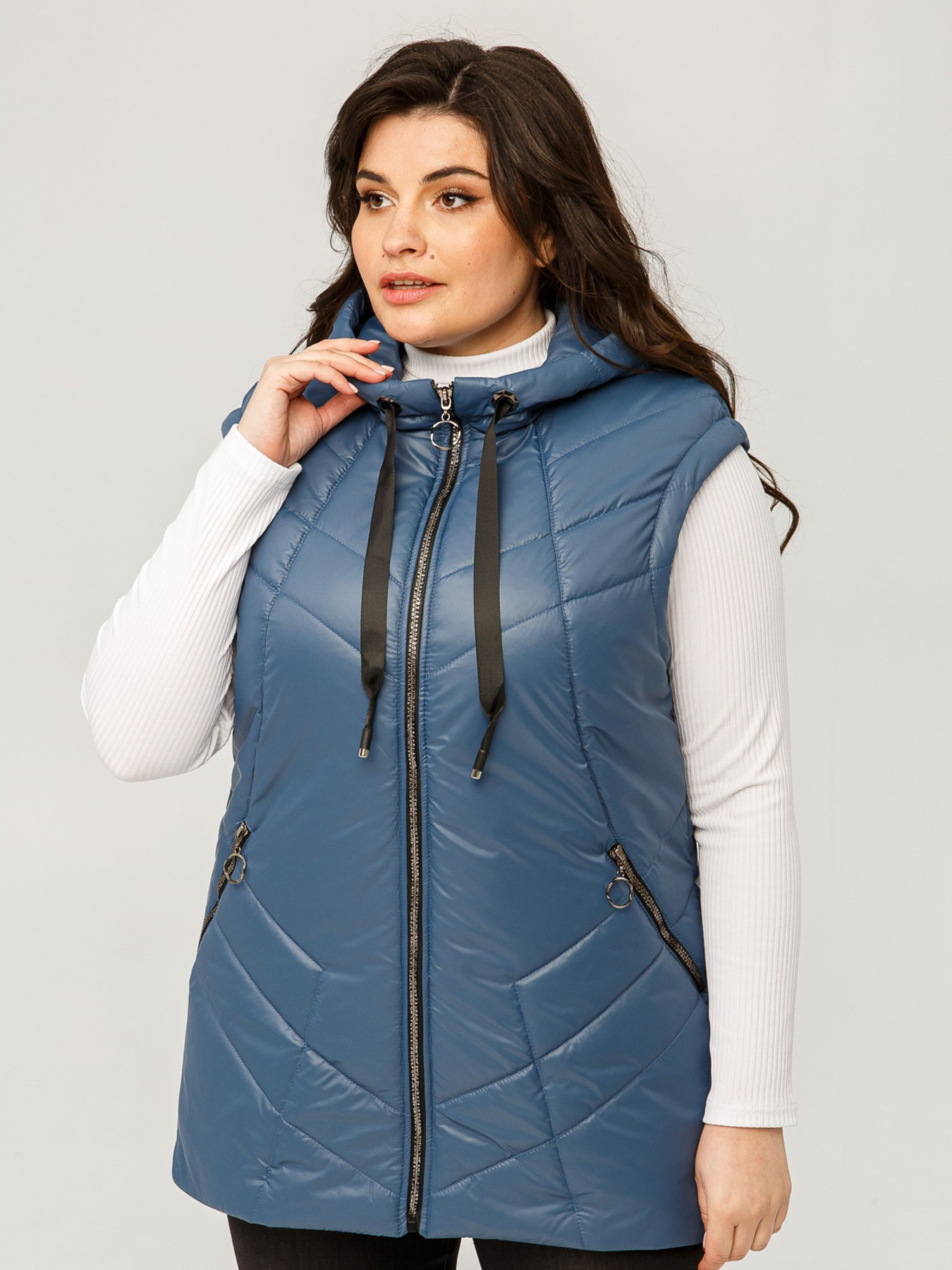 Жилет с утеплителем All Posa модель ap101436p-dzhins Фото