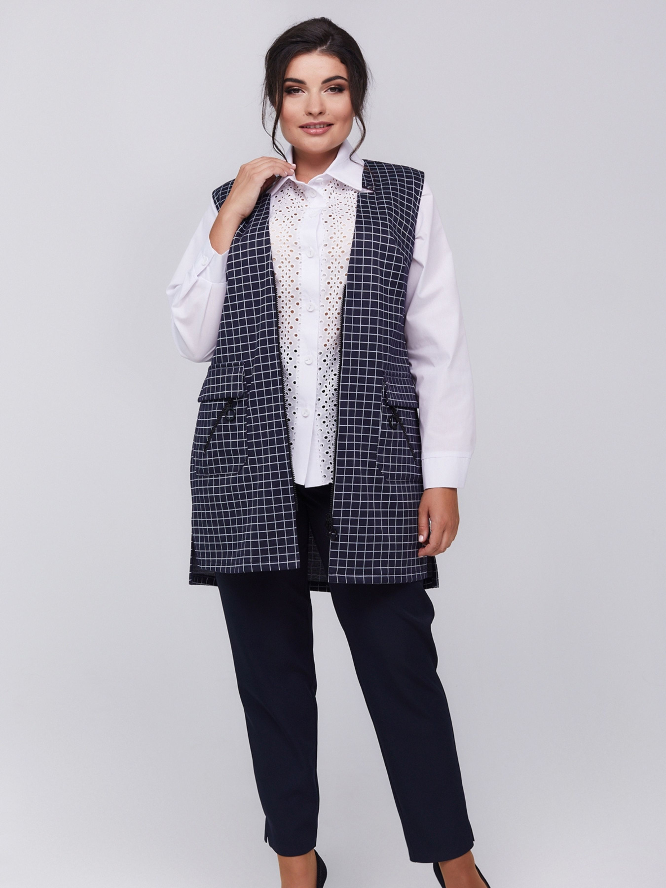 Жилет класичний All Posa модель ap100878p-sinj Фото