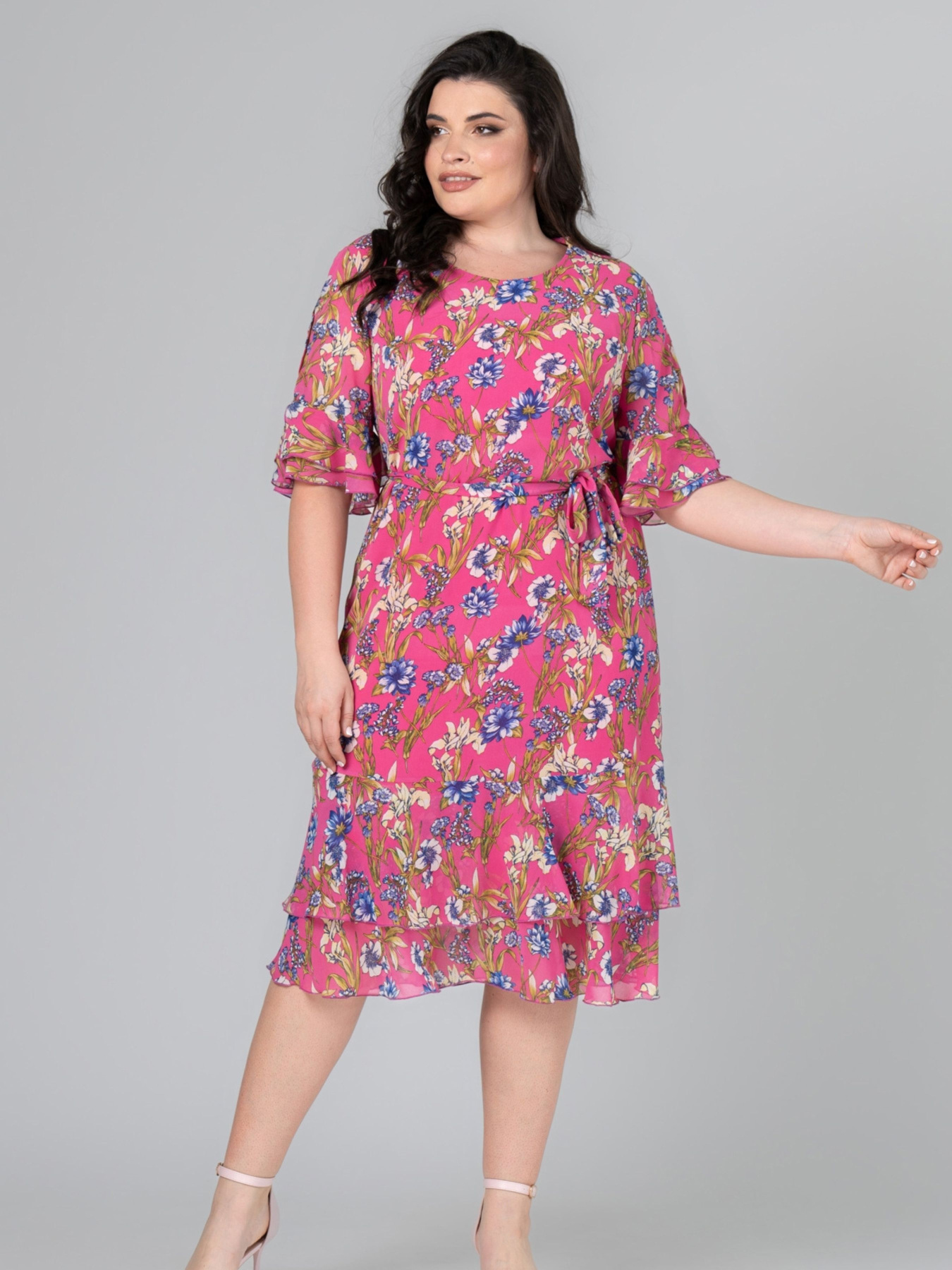 Платье миди All Posa модель ap101842p-rozhevij Фото