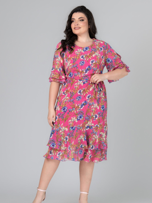 Платье миди All Posa модель ap101842p-rozhevij Фото