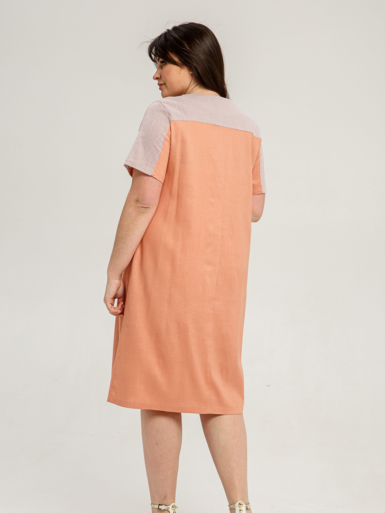 Платье миди All Posa модель ap101431p-persik Фото