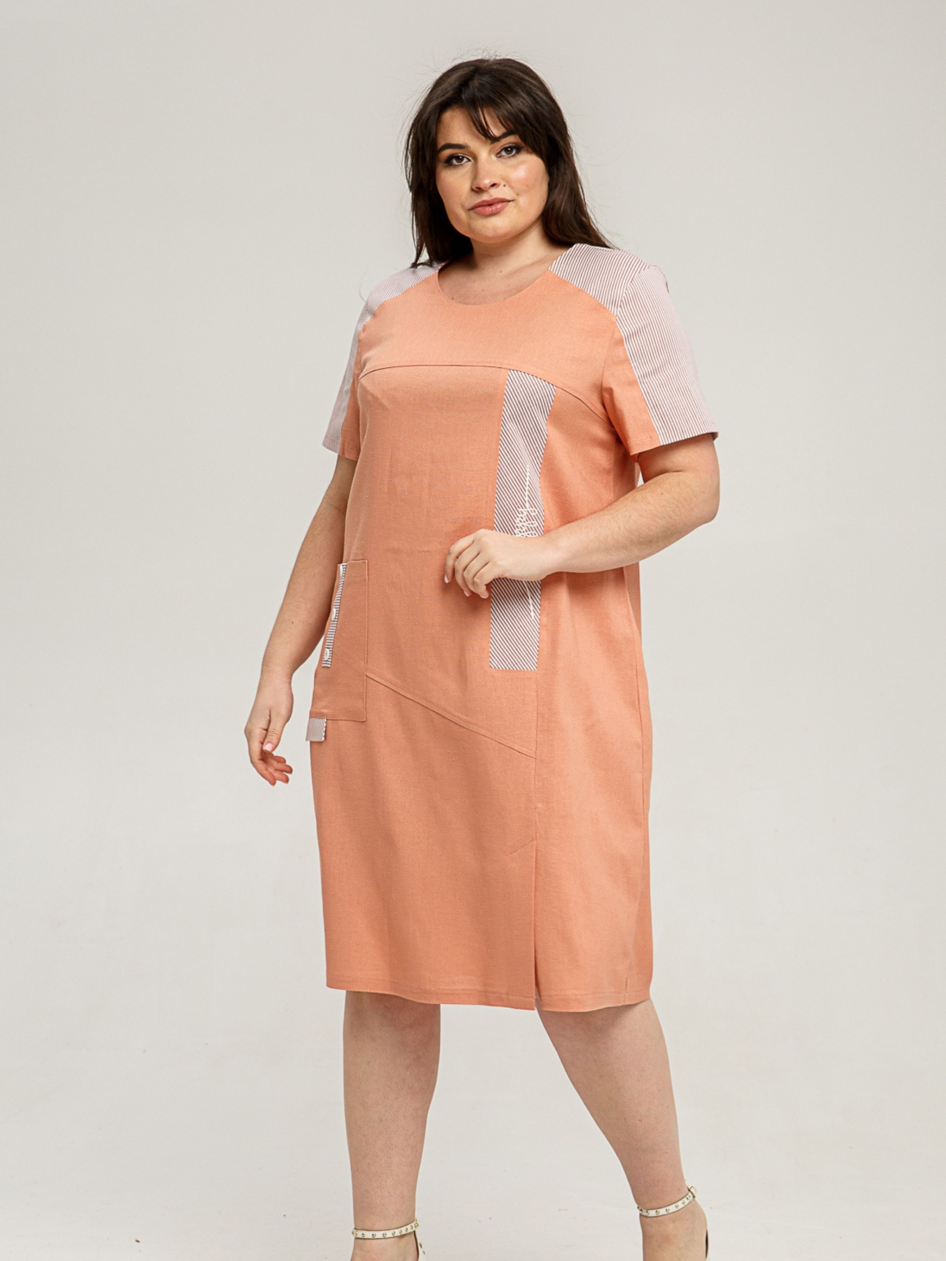 Платье миди All Posa модель ap101431p-persik Фото