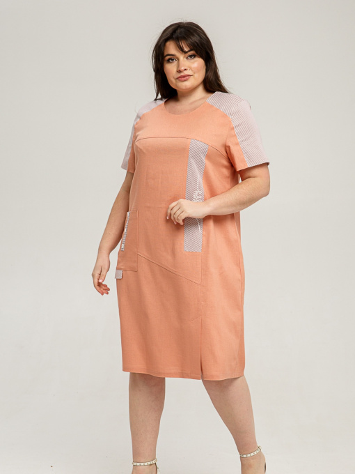 Платье миди All Posa модель ap101431p-persik Фото