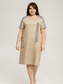 Платье миди All Posa модель ap101431p-bezhevij Фото