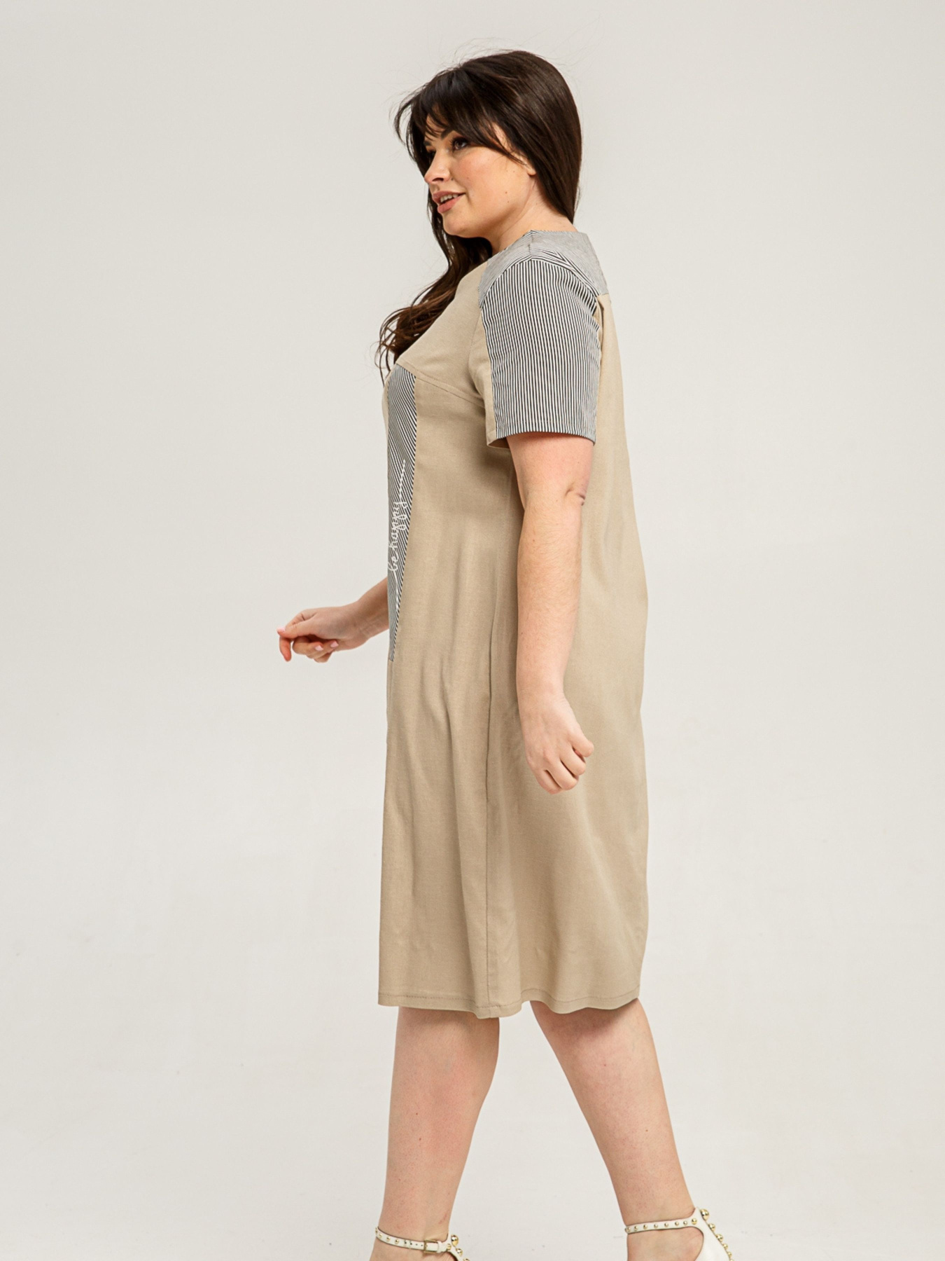 Платье миди All Posa модель ap101431p-bezhevij Фото