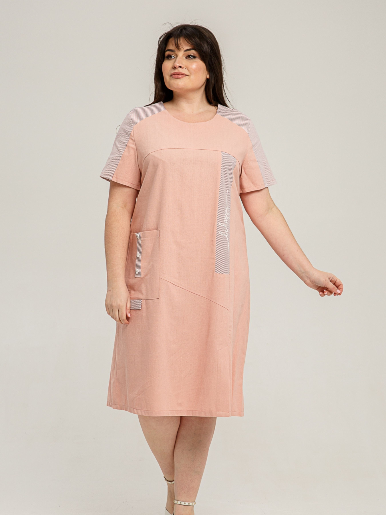 Платье миди All Posa модель ap101431p-svtlo-rozhevij Фото