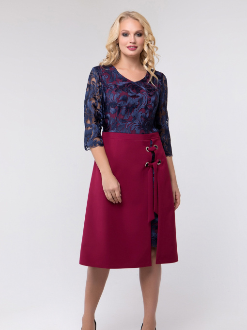 Сукня міді All Posa модель ap101431p-bordovj Фото