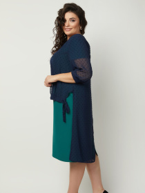 Платье миди All Posa Комплект (накидка+сукня) модель ap100990p-temno-zelenij Фото