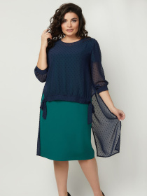 Платье миди All Posa Комплект (сукня + накидка) модель ap100990p-temno-zelenij Фото