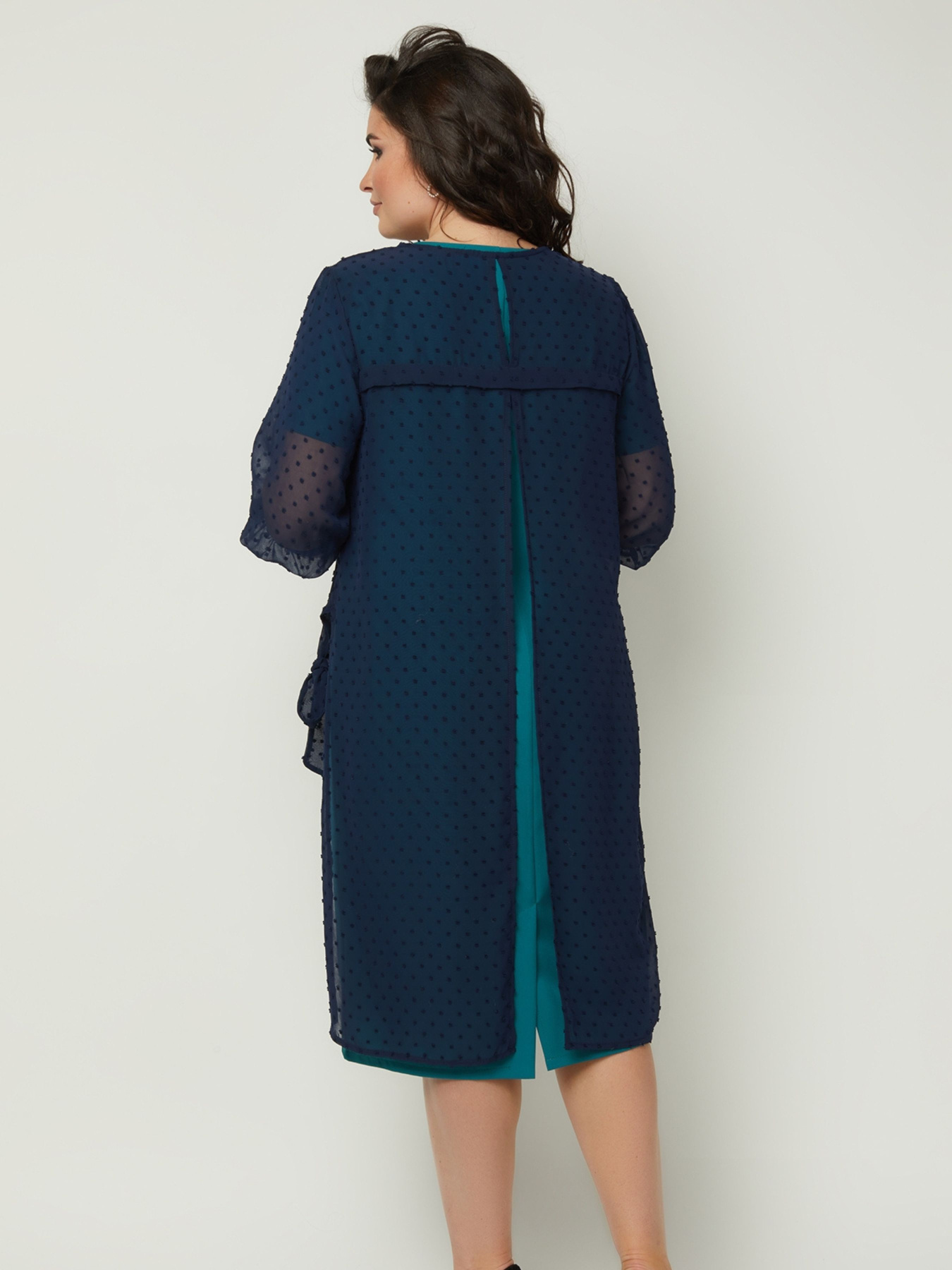 Платье миди All Posa Комплект (сукня + накидка) модель ap100990p-temno-bryuzovij Фото