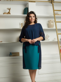 Платье миди All Posa Комплект (сукня + накидка) модель ap100990p-temno-bryuzovij Фото