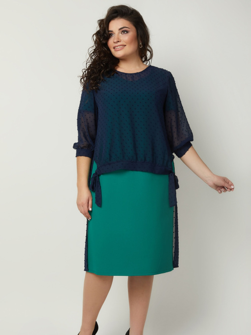 Платье миди All Posa Комплект (накидка+сукня) модель ap100990p-zelenij Фото