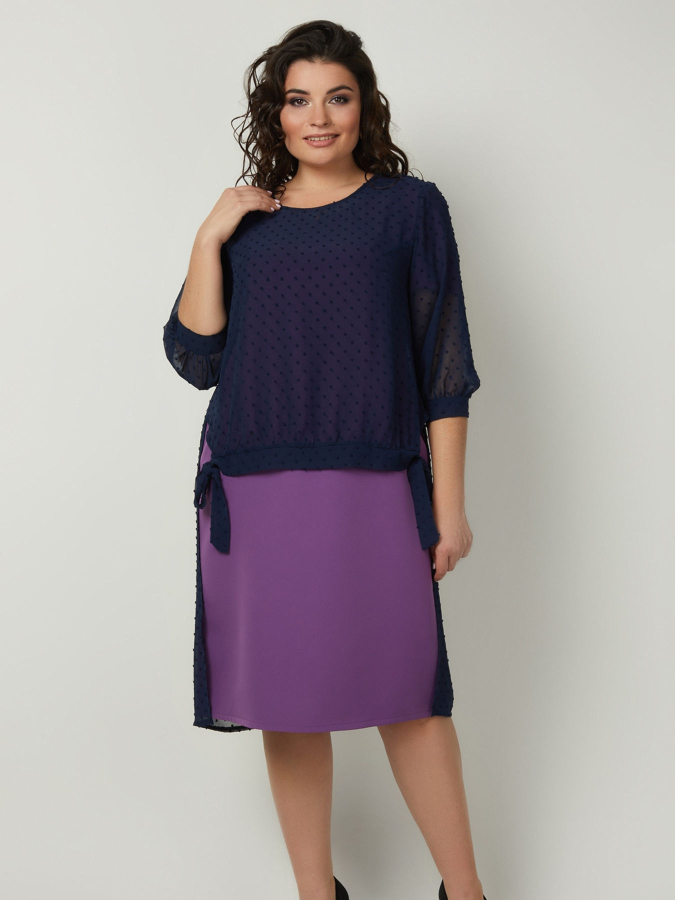 Сукня міді All Posa Комплект (накидка+сукня) модель ap100990p-buzok Фото