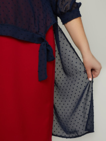 Платье миди All Posa Комплект (накидка+сукня) модель ap100990p-bordovj Фото