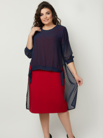 Платье миди All Posa Комплект (сукня + накидка) модель ap100990p-bordovj Фото