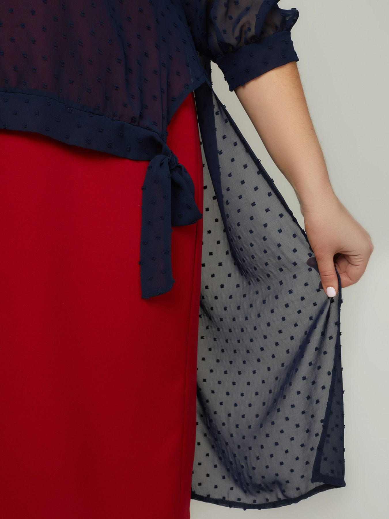 Сукня міді All Posa Комплект (накидка+сукня) модель ap100990p-bordovj Фото