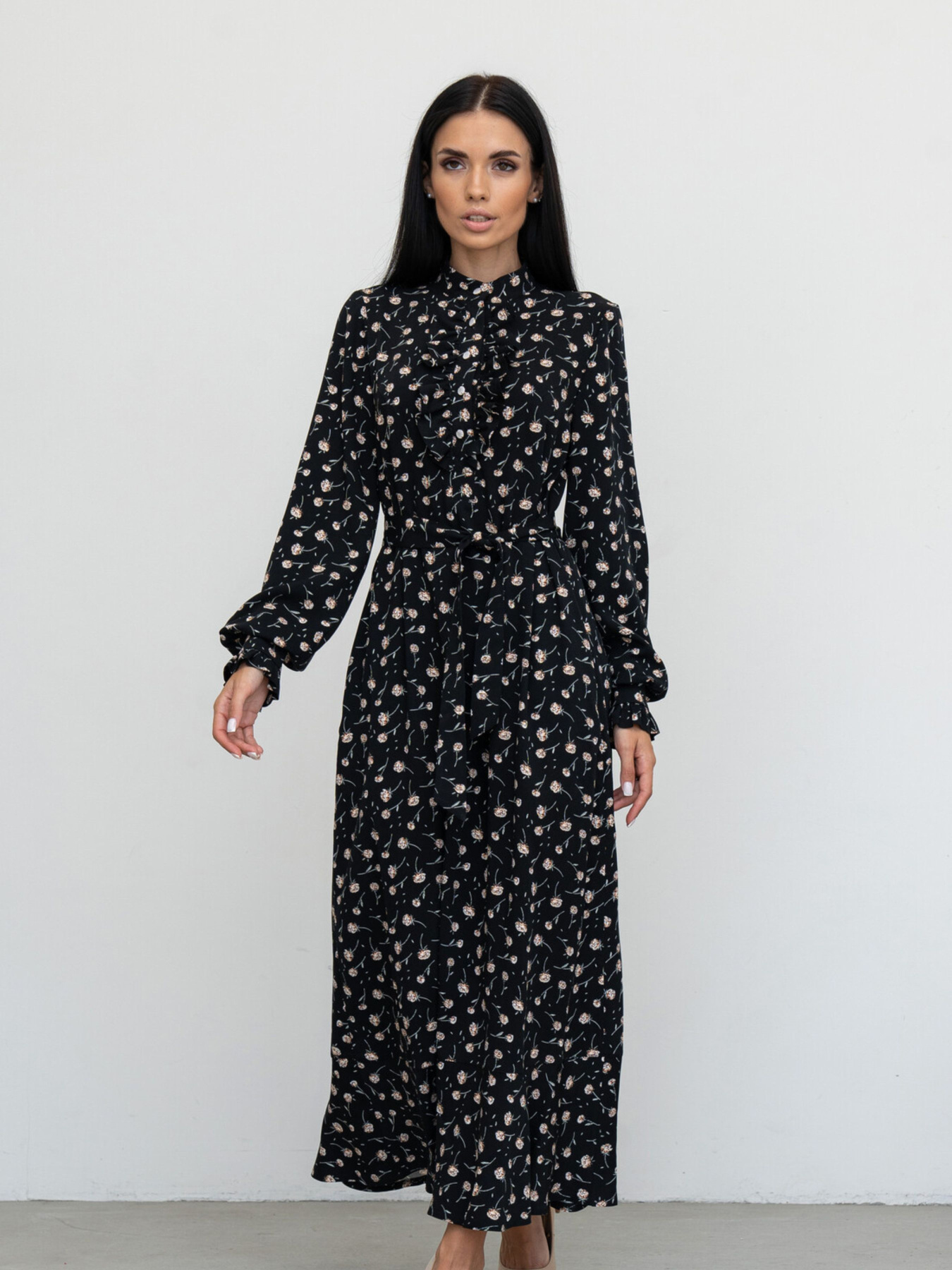 Платье макси RiMari модель 1924-chornij-z-bezhevim Фото