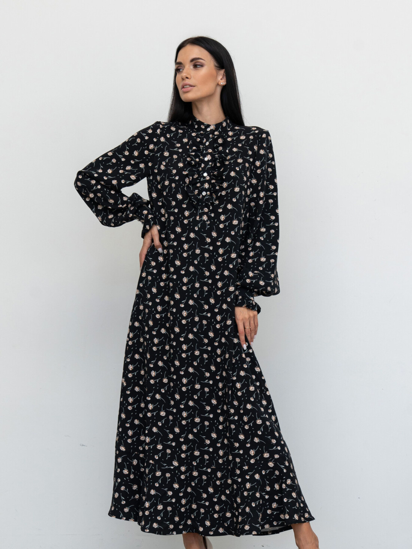 Платье макси RiMari модель 1924-chornij-z-bezhevim Фото