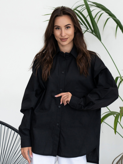 Рубашка повседневная RiMari модель 0124-chornij Фото