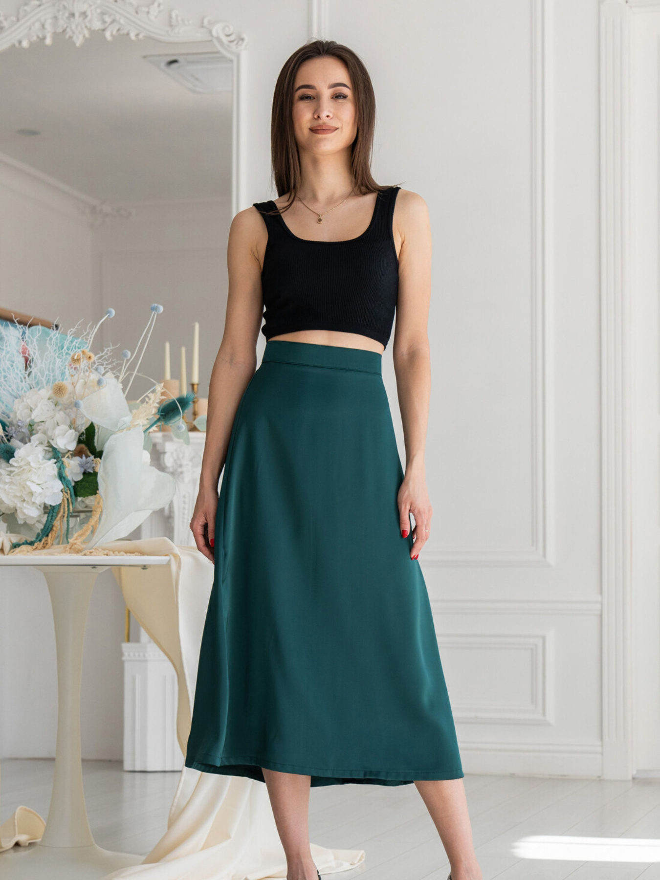 Юбка миди RiMari модель 0221-smaragdovij Фото