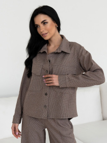 Рубашка повседневная RiMari модель 0223-temnij-bezh Фото