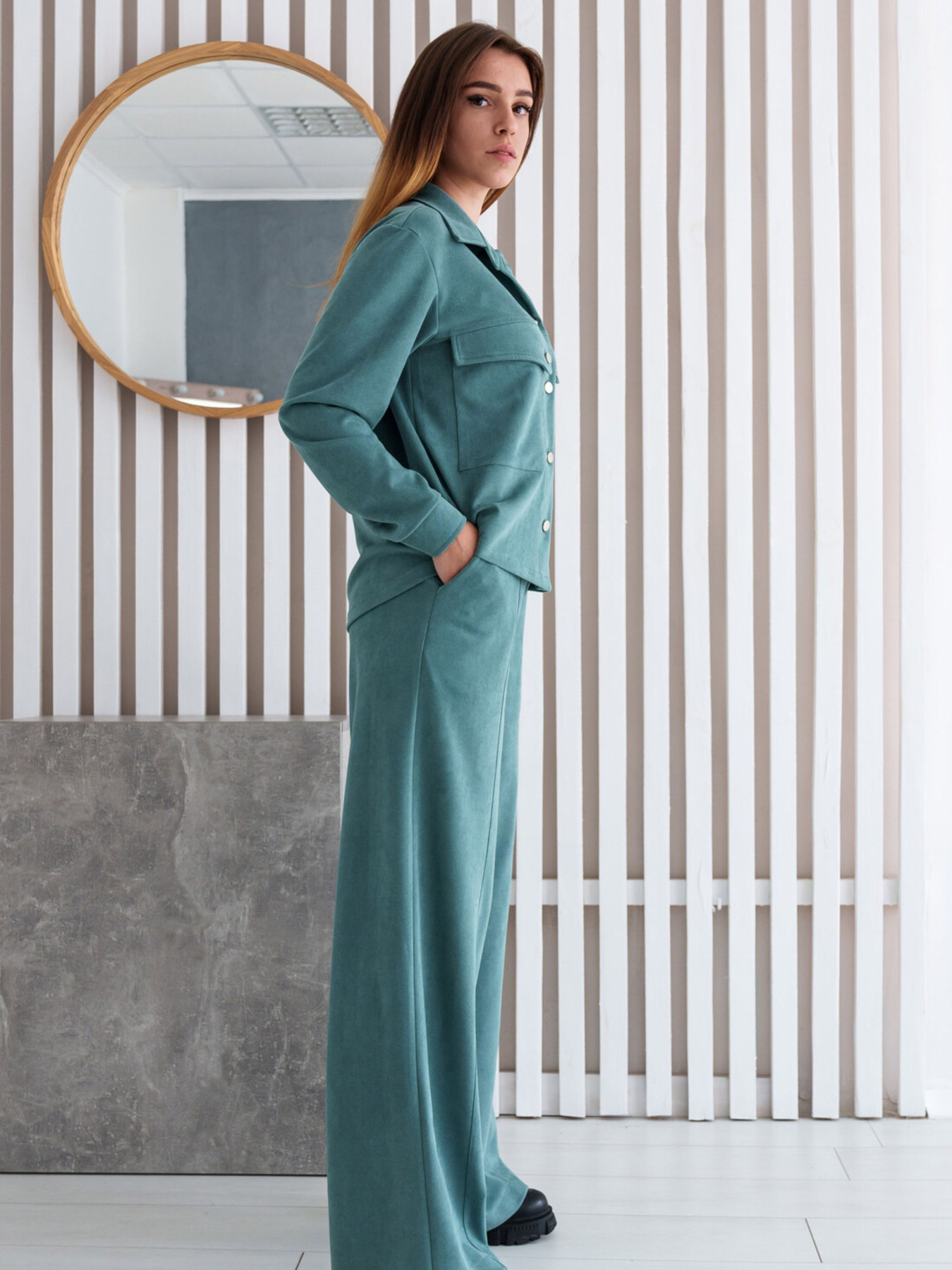 Рубашка повседневная RiMari модель 0223-svtlo-zelenij Фото