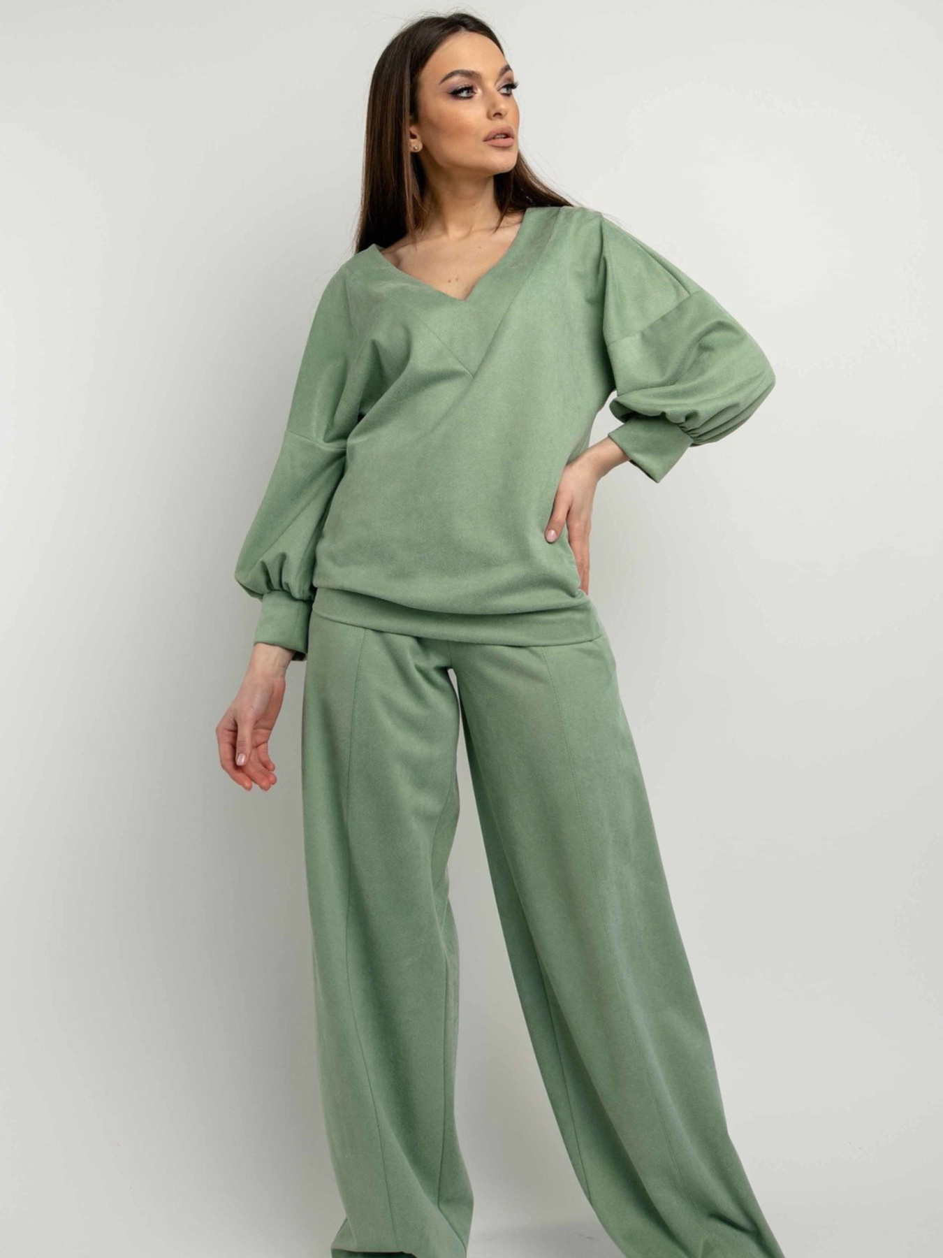 Брюки палаццо RiMari модель 0121-olivka Фото