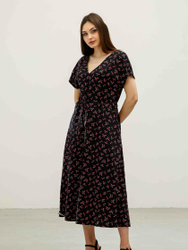 Платье миди RiMari модель 1521-chornij-print Фото