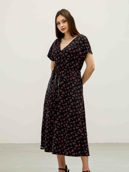 Платье миди RiMari модель 1521-chornij-print Фото