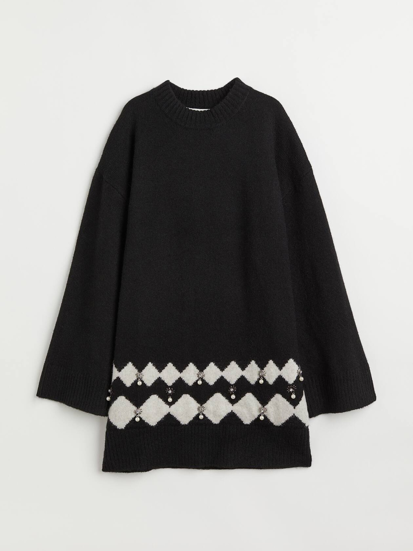 Платье мини H&M модель 1041549wer_Черно-белый Фото