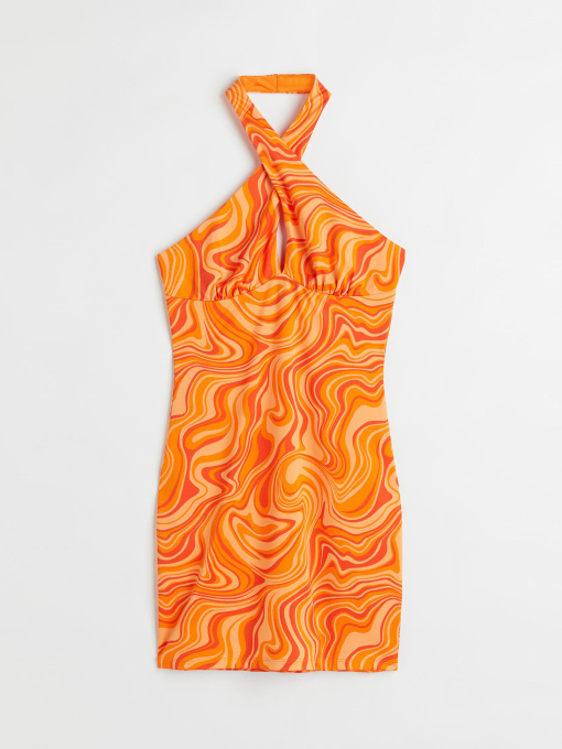 Платье мини H&M модель 1049615ral_Оранжевый Фото