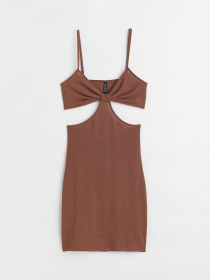 Платье мини H&M модель 1065276arl_Коричневый Платье мини H&M модель 1065276arl_Коричневый Фото