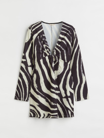 Платье мини H&M модель 1089437arl_Черно-бежевый Фото