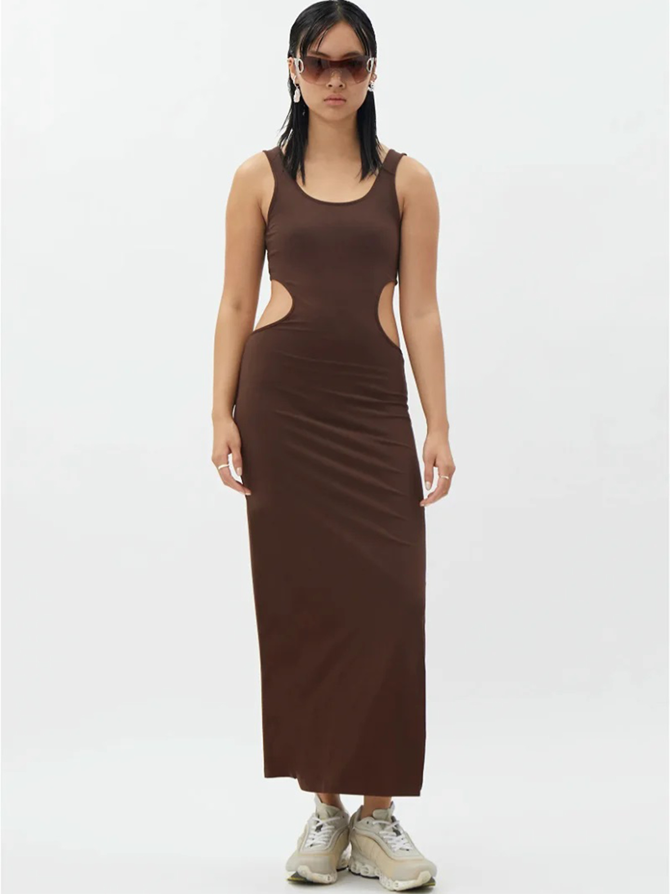 Платье макси Weekday модель 1097582ral_Коричневый Платье макси Weekday модель 1097582ral_Коричневый Фото