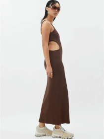 Платье макси Weekday модель 1097582ral_Коричневый Платье макси Weekday модель 1097582ral_Коричневый Фото