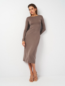 Платье миди H&M модель 2001006ral_Серо-бежевый Фото