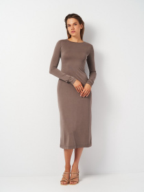 Платье миди H&M модель 2001006ral_Серо-бежевый Фото