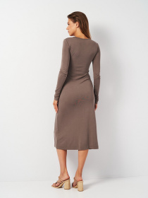 Платье миди H&M модель 2001006ral_Серо-бежевый Фото