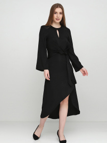 Платье миди H&M модель 2F718227_черный с принтом Фото