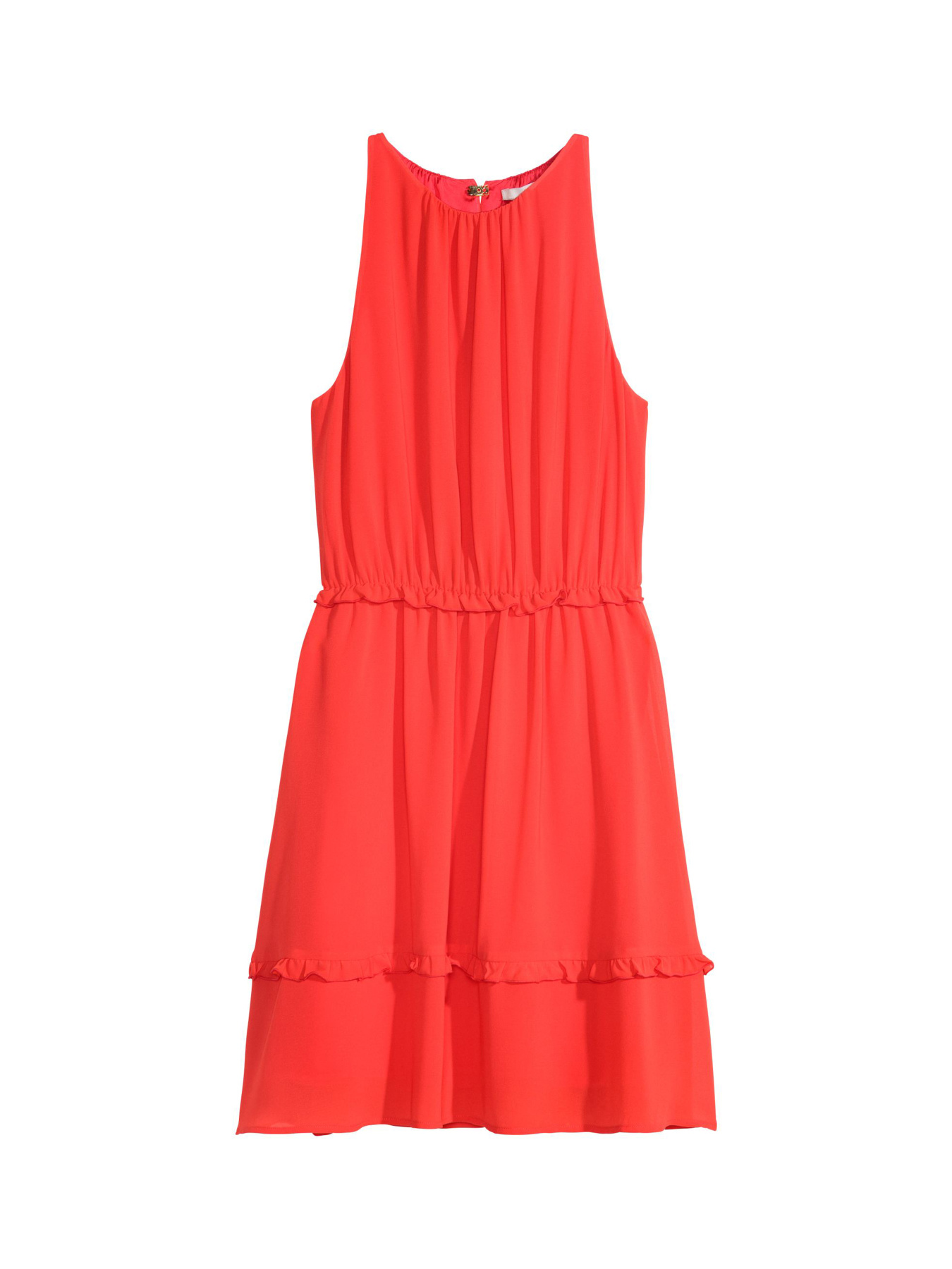 Платье мини H&M модель 3644513RP12_коралловый Фото