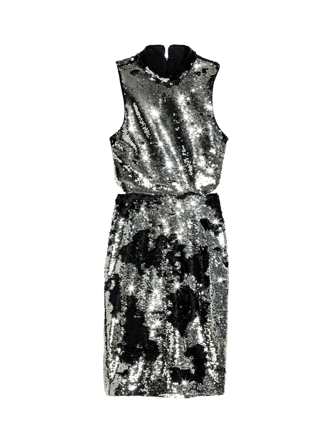 Платье мини H&M модель 4496574dm_серебристый черный Фото