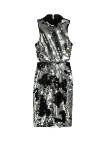 Платье мини H&M модель 4496574dm_серебристый черный Фото