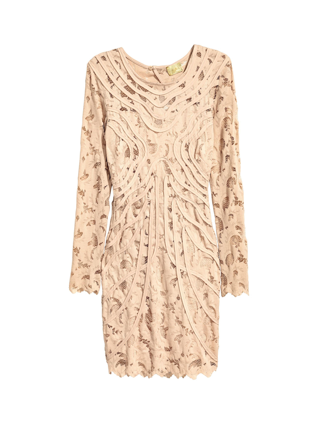 Платье мини H&M модель 5104455dlog_Светло-бежевый Фото